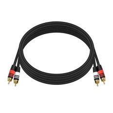 Monoprice 2865 | 12ft Premium 2 RCA Plug/2 RCA Plug M/M 22AWG Cable Black