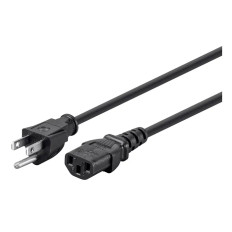 Monoprice 5277 | Power Cord NEMA 5-15P to IEC 60320 C13 18AWG 10A/1250W 125V 3-Prong 1ft Black