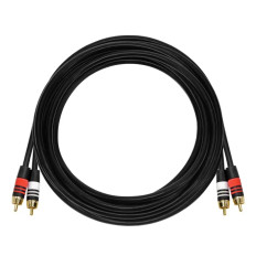 Monoprice 5347 | 10ft Premium 2 RCA Plug/2 RCA Plug M/M 22AWG Cable Black