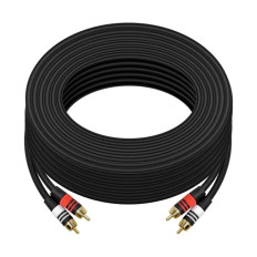 Monoprice 5349 | 75ft Premium 2 RCA Plug/2 RCA Plug M/M 22AWG Cable Black