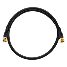 Monoprice 5359 | 1.5ft RG6 (18AWG) 75Ohm Quad Shield CL2 Coaxial Cable with F Type Connector Black