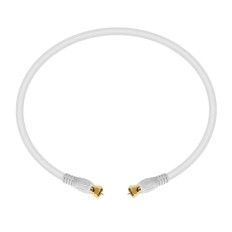 Monoprice 5360 | 1.5ft RG6 (18AWG) 75Ohm Quad Shield CL2 Coaxial Cable with F Type Connector White