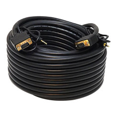Monoprice 5363 | 75ft Super VGA HD15 M/M CL2 Rated Cable with Stereo Audio and Triple Shielding (Gold Plated)