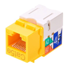 Monoprice 5377 | Cat5e Punch Down Keystone Jack for 22-24AWG Solid Wire Yellow