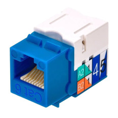 Monoprice 5379 | Cat6 Punch Down Keystone Jack for 22-24AWG Solid Wire Blue