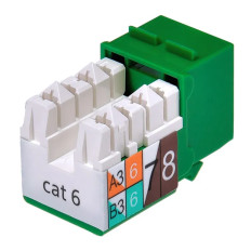Monoprice 5380 | Cat6 Punch Down Keystone Jack for 22-24AWG Solid Wire Green