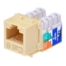 Monoprice 5381 | Cat6 Punch Down Keystone Jack for 22-24AWG Solid Wire Beige