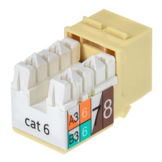 Monoprice 5381 | Cat6 Punch Down Keystone Jack for 22-24AWG Solid Wire Beige