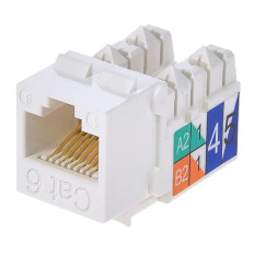 Monoprice 5384 | Cat6 Punch Down Keystone Jack for 22-24AWG Solid Wire White