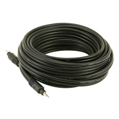 Monoprice 5581 | 25ft Premium 3.5mm Stereo Male to 3.5mm Stereo Male 22AWG Cable (Gold Plated) Black