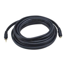 Monoprice 5589 | 15ft Premium 3.5mm Stereo Male to 3.5mm Stereo Female 22AWG Extension Cable (Gold Plated) Black