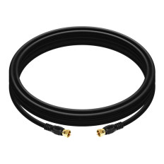 Monoprice 6313 | 10ft RG6 (18AWG) 75Ohm Quad Shield CL2 Coaxial Cable with F Type Connector Black