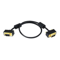 Monoprice 6358 | 1.5ft Ultra Slim SVGA Super VGA 30/32AWG M/M Monitor Cable with Ferrites (Gold Plated Connector)