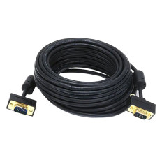 Monoprice 6364 | 35ft Ultra Slim SVGA Super VGA 30/32AWG M/M Monitor Cable with Ferrites (Gold Plated Connector)