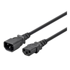 Monoprice 6453 | Extension Cord IEC 60320 C14 to IEC 60320 C13 16AWG 13A/1625W 3-Prong SJT Black 6ft