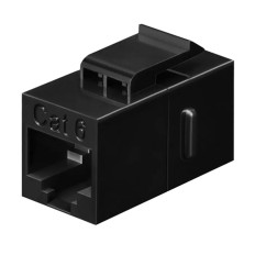 Monoprice 7297 | Cat6 RJ45 Inline Coupler Type Feedthrough Keystone Jack Black