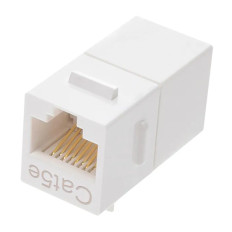 Monoprice 7302 | Cat5e RJ45 Inline Coupler Type Feedthrough Keystone Jack White