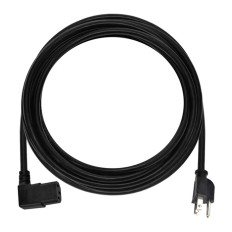 Monoprice 7686 | Right Angle Power Cord NEMA 5-15P to Right Angle IEC 60320 C13 14AWG 15A/1875W SJT 125V Black 15ft