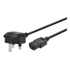 Monoprice 7691 | Power Cord BS 1363 to IEC 60320 C13 18AWG 10A 250V with 13A fuse 3-Prong Black 6ft