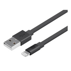 Monoprice 12857 | Premium Flat Apple MFi Certified Lightning to USB-A Charging Cable 3ft Black
