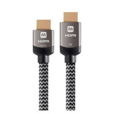 Monoprice 13759 | 4K High Speed HDMI Cable Braided 4K-60Hz 18Gbps HDR CL3 In-Wall Rated Active 40ft Grey