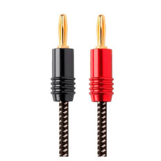 Monoprice 15520 | Speaker Wire Braided with Banana Plugs 2-Conductor 14AWG 6ft