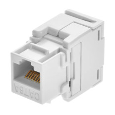 Monoprice 15664 | Cat6A RJ45 Toolless 180-Degree Keystone Jack for 22-24AWG Solid Wire White