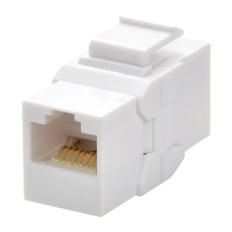 Monoprice 15696 | Cat6A RJ45 Inline Coupler Type Feedthrough Keystone Jack for 22-24AWG Solid Wire Permanent Link White