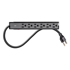 Monoprice 15873 | 2-Pack 6 Outlet Surge Protector Power Strip 201 Joules Clamping Voltage 330V 2ft Cord