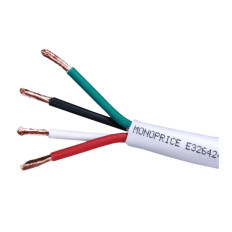 Monoprice 16085 | Speaker Wire CL2 Rated 4-Conductor 14AWG 1000ft White