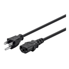 Monoprice 24195 | Power Cord NEMA 5-15P to IEC 60320 C13 18AWG 10A/1250W 125V 3-Prong 12ft Black