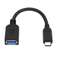 Monoprice 24288 | Essentials USB-C to USB-A Female 3.1 Gen 1 Extension Cable 5Gbps 3A 30AWG Black 0.5ft