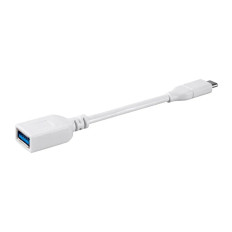 Monoprice 27935 | Essentials USB-C to USB-A Female 3.1 Gen 1 Extension Cable 5Gbps 3A 30AWG White 0.5ft