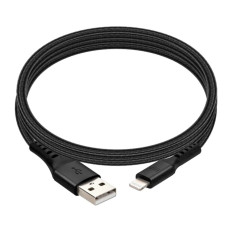 Monoprice 31191 | Premium Ultra Durable Nylon Braided Apple MFi Certified Reinforced Lightning to USB-A Charging Cable 3ft Black