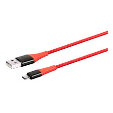 Monoprice 31194 | AtlasFlex Series Durable USB 2.0 Micro B to USB-A Charge & Sync Reinforced Nylon-Braid Cable 3ft Red