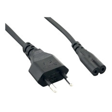 Monoprice 32983 | Power Cord CEE 7/16 (Europlug) to IEC 60320 C7 (non-polarized) 18AWG 2-Prong Black 6ft