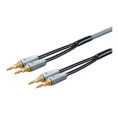 Monoprice 33465 | 14AWG Oxygen Free Copper Multi-Strand Conductors PE Insulated Speaker Wire with Gold Plated Banana Plug Connectors 6ft Pair