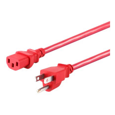 Monoprice 33558 | Power Cord NEMA 5-15P to IEC 60320 C13 18AWG 10A/1250W 125V 3-Prong 2ft Red