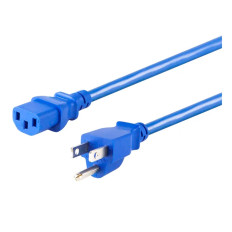 Monoprice 33560 | Power Cord NEMA 5-15P to IEC 60320 C13 18AWG 10A/1250W 125V 3-Prong 2ft Blue