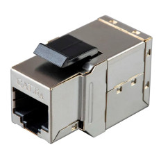 Monoprice 33869 | Cat6A 10G Shielded RJ45 Inline Coupler Type Feedthrough Keystone Jack Silver