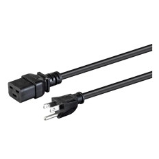 Monoprice 35053 | Power Cord NEMA 5-15P to IEC 60320 C19 14AWG 15A/1875W 125V 3-Prong Black 10ft