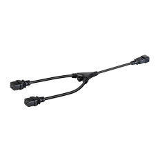 Monoprice 35117 | Heavy Duty Splitter Power Cord IEC 60320 C20 to 2x IEC 60320 C19 12AWG 20A SJTW 100-250V Black 2ft