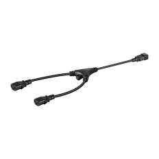Monoprice 35118 | Heavy Duty Splitter Power Cord IEC 60320 C20 to 2x IEC 60320 C13 14AWG 15A SJTW 100-250V Black 2ft