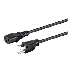 Monoprice 35121 | Power Cord NEMA 5-15P to IEC 60320 C13 18AWG 10A/1250W 125V 3-Prong 8ft Black