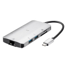 Monoprice 35509 | Consul Series USB-C HDMI Adapter with Gigabit Ethernet 3-Port USB 3.0 SD/MicroSD Reader USB-C 100W PD 3.0