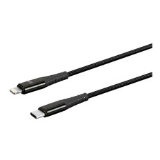 Monoprice 38391 | Premium Ultra Durable Nylon Braided Apple MFi Certified Lightning to USB-C Charging Cable 6ft Black