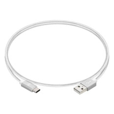 Monoprice 38903 | Palette Series USB 2.0 USB-C to USB-A Charge and Sync Nylon-Braid Cable 1.5ft White