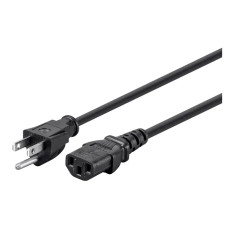 Monoprice 39781 | Power Cord NEMA 5-15P to IEC 60320 C13 18AWG 10A/1250W 125V 3-Prong 6ft Black 6-Pack