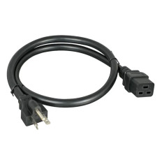 Monoprice 40087 | Heavy Duty Power Cord NEMA 6-20P to IEC 60320 C19 12AWG 20A/5000W SJT 250V Black 8ft