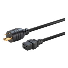 Monoprice 40099 | Heavy Duty Power Cord Locking NEMA L6-20P to IEC 60320 C19 12AWG 20A/2500W SJT 250V Black 6ft